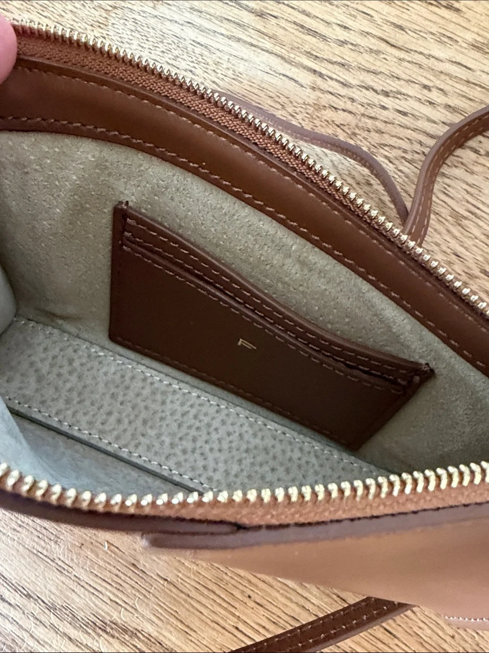 FRAME Classic Leather Les Second Dark Brown Crossbody Wallet Bag Purse